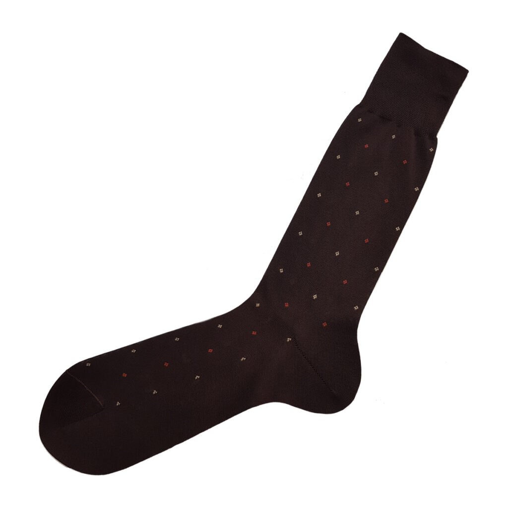BROWN DIAMOND DOTS COTTON SOCKS Celchuk