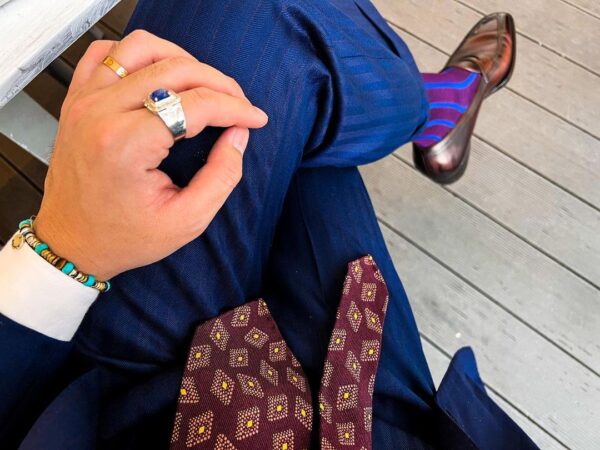 celchuk burgundy royal blue cotton socks