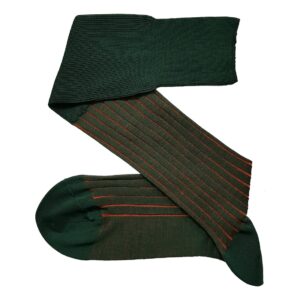 hunter green orange shadow cotton socks