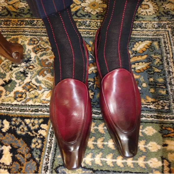 Celchuk Black red pindots Striped cotton socks