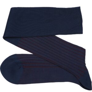 Celchuk navy blue burgundy cotton socks