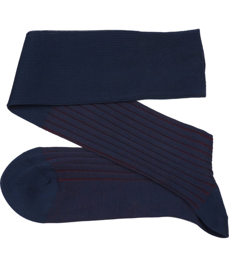 Celchuk navy blue burgundy cotton socks