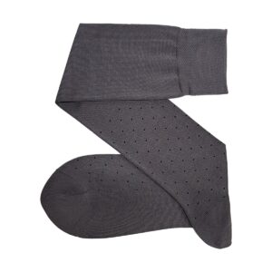 CELCHUK-gray black pindots cotton socks
