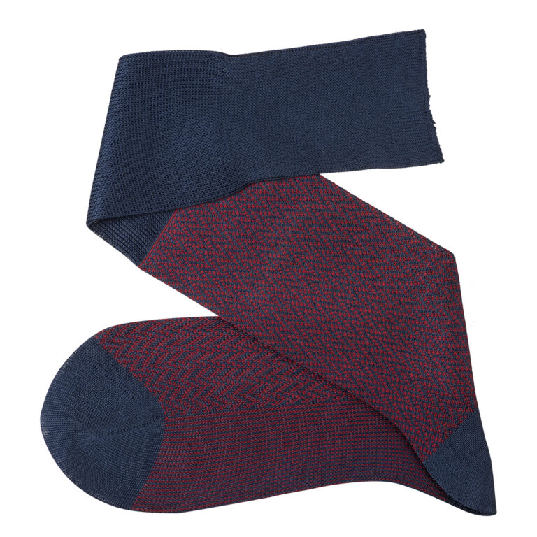 celchuk-navy blue burgundy cotton socks
