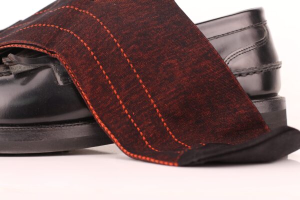 BLACK ORANGE PIN DOT STRIPE SOCKS - Image 4