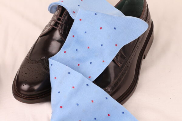 Classic Men's Sky Blue Dress Socks | Sophisticated Daimond | Over The Calf Fit | Mid Calf Fit | Ideal Gift For Dad & Husband - Image 3