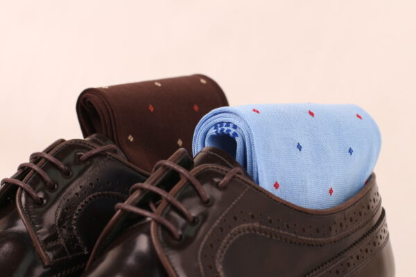 Classic Men's Sky Blue Dress Socks | Sophisticated Daimond | Over The Calf Fit | Mid Calf Fit | Ideal Gift For Dad & Husband - Image 2