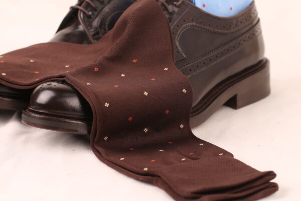 Classic Men's Brown Dress Socks | Sophisticated Daimond | Over The Calf Fit | Mid Calf Fit | Ideal Gift For Dad & Husband