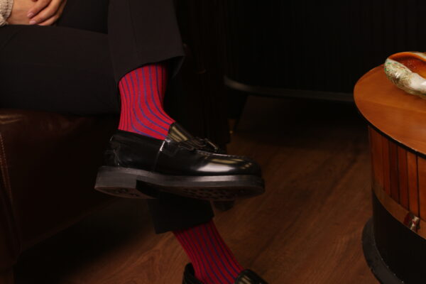 Mens Socks - Shadow Striped Socks - Gift For Dad - Gift for Husband - Mid Calf Socks - Red Socks - Over The Calf Socks -  1 Pack - Image 3