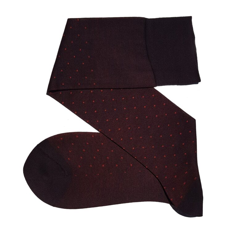 celchuk- brown orange square dots cotton socks