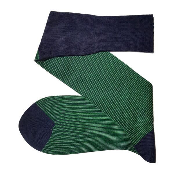 Navy blue green striped socks