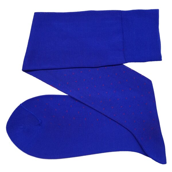 celchuk- royal blue red pindots cotton socks
