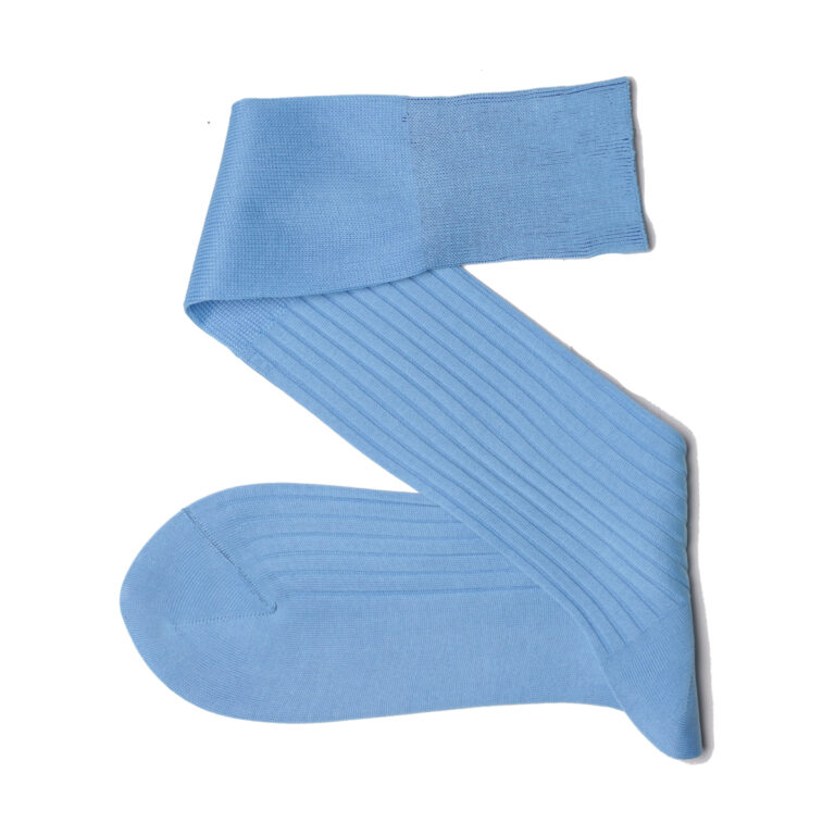 celchuk sky blue ribbed cotton socks