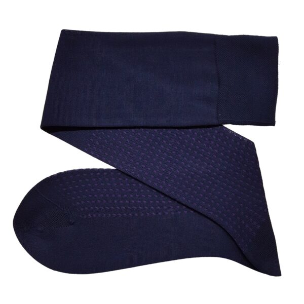 CELCHUK- navy blue purple cotton socks
