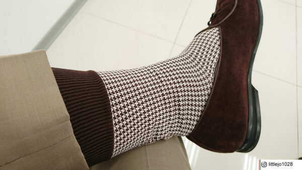 celchuk-brown houndstooth cotton socks