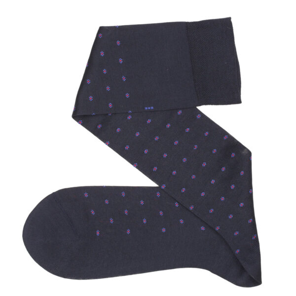 navy blue flower dots cotton socks