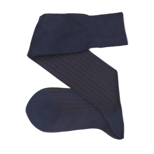Navy Blue Brown Shadow Celchuk Socks