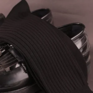 premium mens black ribbed socks turkey