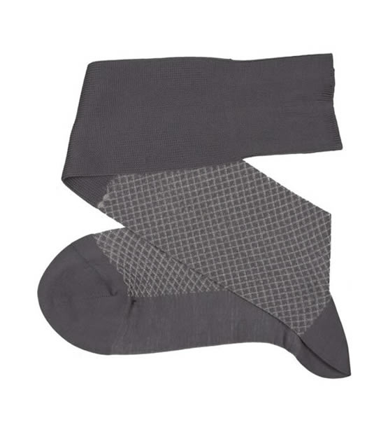 Celchuk gray light gray fishnet cotton socks