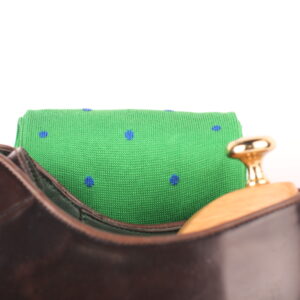 PISTACHIO GREEN ROYAL BLUE POLKA DOTS COTTON SOCKS