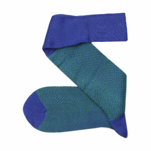 Royal blue Herringbone Cotton Socks, luxury cotton socks, celchuk cotton socks