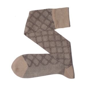 celchuk beige brown tartan cotton socks