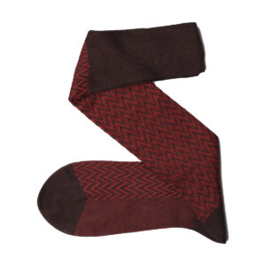 Brown Herringbone Cotton Socks