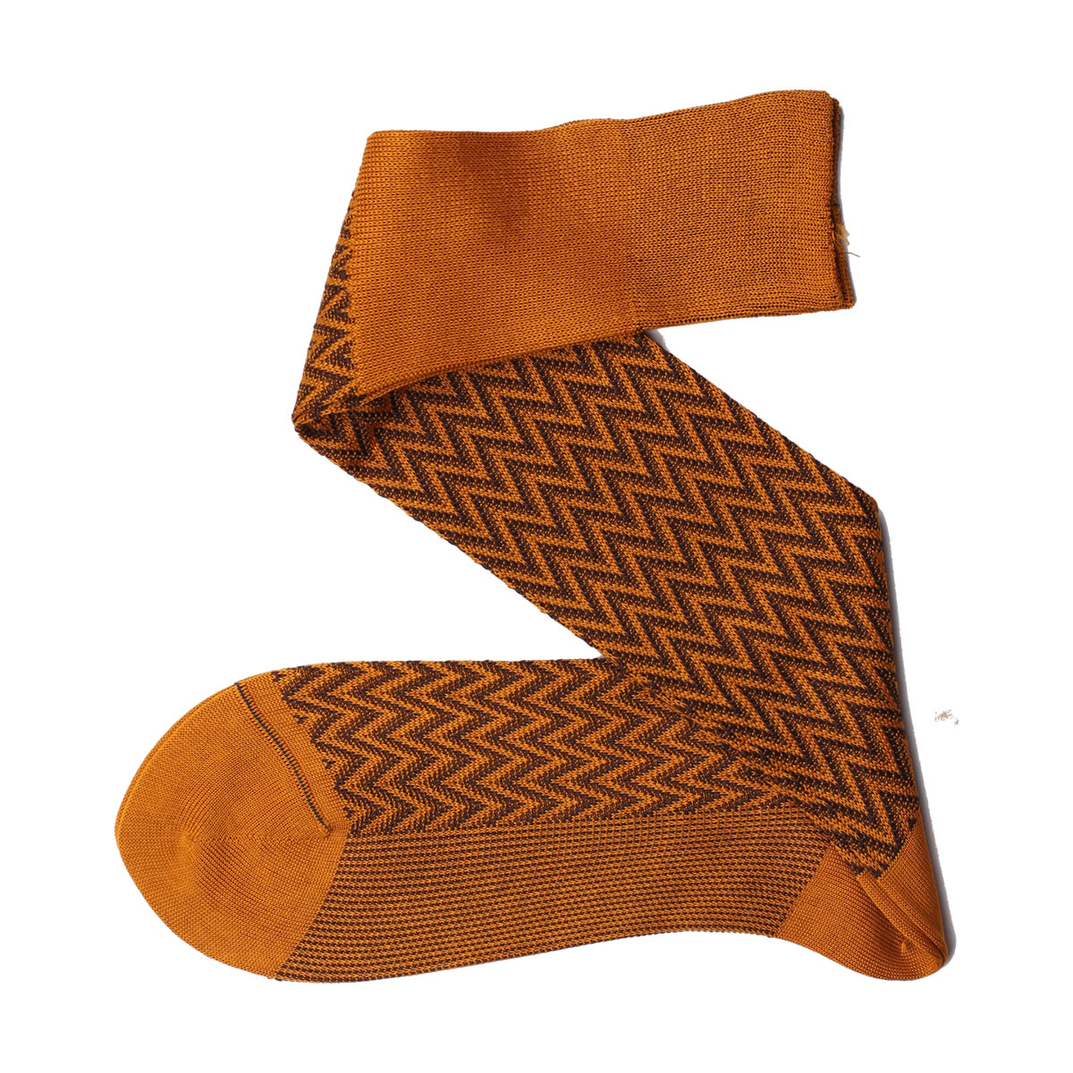 1 Pair Golden Herringbone Cotton Socks | Mustard Brown Cotton Socks ...