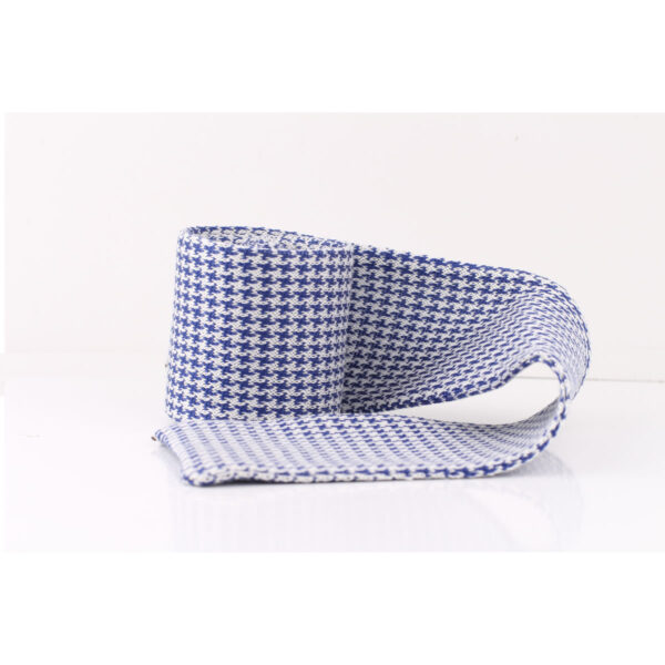 Royal Blue White Houndstooth cotton tie