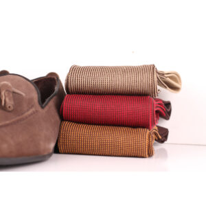 brown striped mens cotton socks