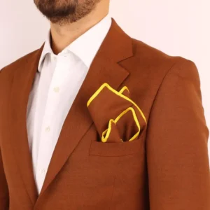 Brown Hand Rolled Pocket Square