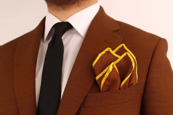 Brown Hand Rolled Pocket Square - Image 10