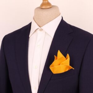 Yellow Hand Rolled Linen Pocket Square