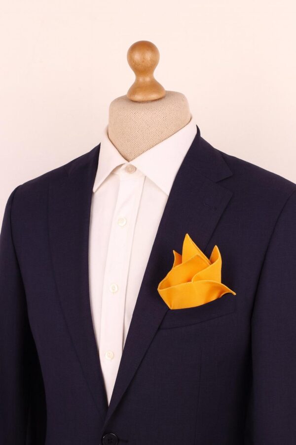 Yellow Hand Rolled Linen Pocket Square