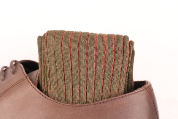 NEW ! GREEN TABA SHADOW STRIPED COTTON SOCKS - Image 3