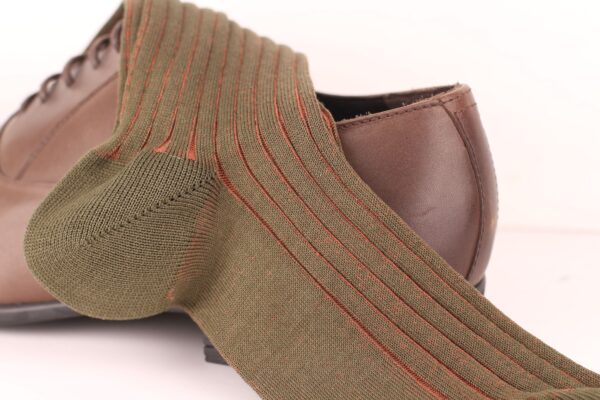 NEW ! GREEN TABA SHADOW STRIPED COTTON SOCKS