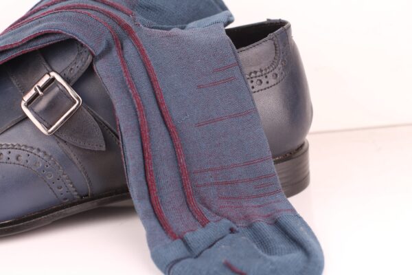 PARLIAMENT BURGUNDY SHADOW CALF SOCKS - Image 3