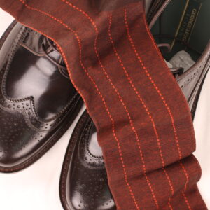 BROWN ORANGE OVER THE CALF PIN STRIPE