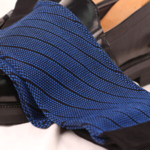 DRESS SOCKS DIAGONAL BLACK ROYAL BLUE OVER THE CALF BIRDSEYE