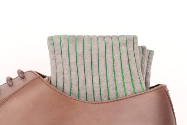 GRAY GREEN SHADOW STRIPED OVER THE CALF SOCKS