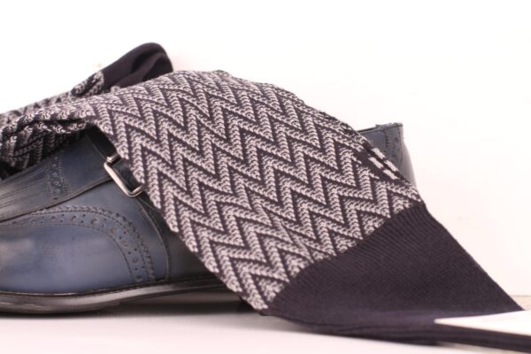 BLACK GRAY MERINO WOOL OVER THE CALF