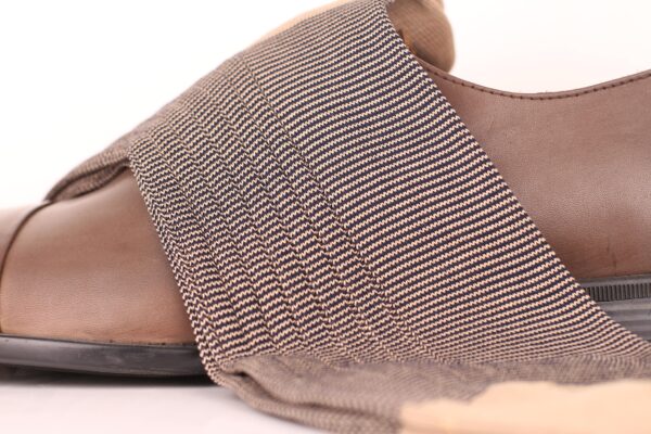 Beige Black Striped Cotton Socks - Image 2