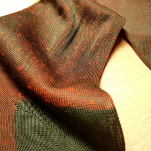 HUNTER GREEN ORANGE PIN DOTS SOCKS