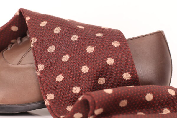 BROWN MESH DOTS COTTON OVER THE CALF SOCKS