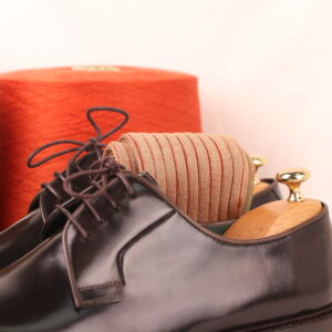 Beige Orange Shadow Striped Cotton Socks