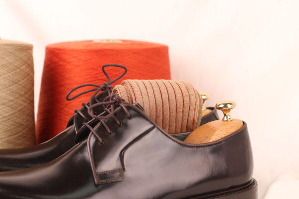 Beige Orange Shadow Striped Cotton Socks