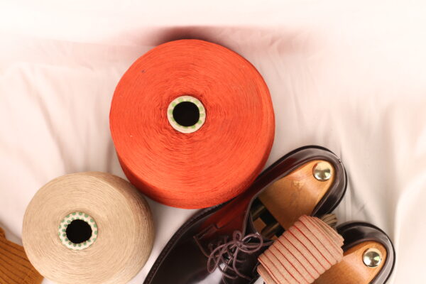 Beige Orange Shadow Striped Cotton Socks - Image 5