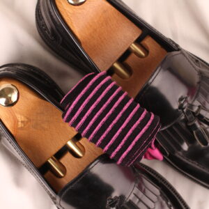 Pink Black Shadow Striped Cotton Socks