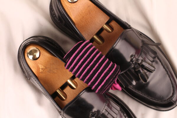 Pink Black Shadow Striped Cotton Socks