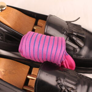 Pink Blue Shadow Striped Cotton Socks
